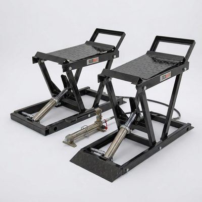 Hydraulic Car Lift Designed for Professional Garage Use, 3000 Lb Capacity, Drive-Up Ramp, Steel Construction