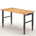 Heavy-Duty Adjustable Workbench Built for Professional Use, 2000 Lbs Capacity, Hardwood Top, Power Strip
