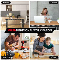 48 In. W X 24 In. D Heavy-Duty Capacity Adjustable Workbench Work Table Hardwood Top with Integrated Power Outlet