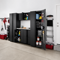 Garage Storage System Built for Heavy-Duty Organization, 24-Gauge Welded Steel, Wall-Mount, 7-Piece Set