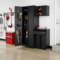 Garage Storage Cabinet System Built for Heavy-Duty Organization, 21-Gauge Steel, Pre-Assembled, Ball Bearing Slides
