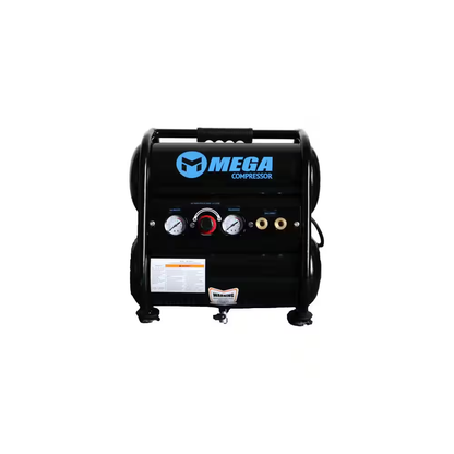 Silent 4 Gal. 2HP 135 PSI Twin Tank Oil Free Corded Electric Air Compressor