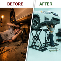 Hydraulic Car Lift with Ramp - 3,000 Lb. per Pair Capacity — Before & After